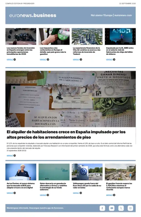 Cover of Euronews Business (Spanish) Compiled Edition