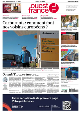 Cover of Ouest-France (Fougeres Vitre)