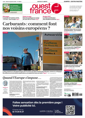 Cover of Ouest-France (Quimper Centre-Finistere)