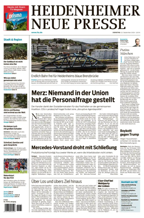 Cover of Heidenheimer Neue Presse