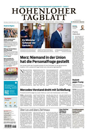 Cover of Hohenloher Tagblatt