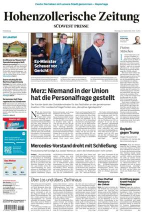 Cover of Hohenzollerische Zeitung