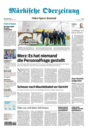 Cover of Markische Oderzeitung Eisenhuttenstadt