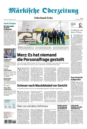 Cover of Markische Oderzeitung Oderland-Echo