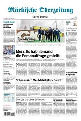 Cover of Markische Oderzeitung Spree-Journal