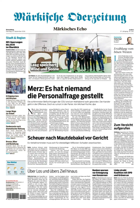 Cover of Markische Oderzeitung Strausberg