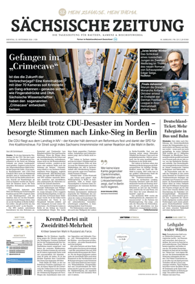 Cover of Sachsische Zeitung (Bautzen Kamenz & Bischofswerda)