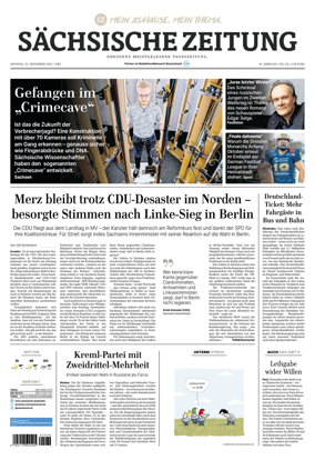 Cover of Sachsische Zeitung (Dresden)