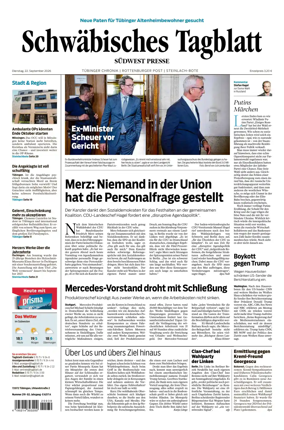 Cover of Schwabisches Tagblatt - Tubinger Chronik
