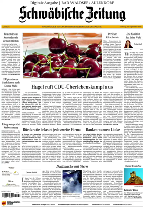 Cover of Schwabische Zeitung (Bad Waldsee / Aulendorf)