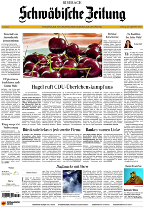 Cover of Schwabische Zeitung (Biberach)