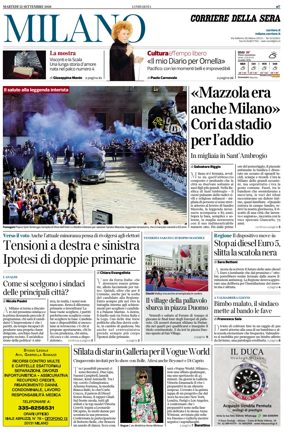 Cover of Corriere della Sera (Milano)