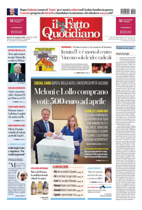 Cover of Il Fatto Quotidiano