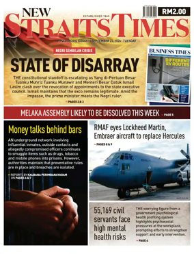 Cover of New Straits Times