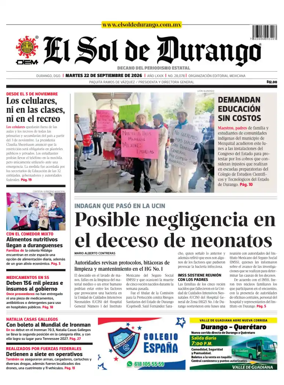 Cover of El Sol de Durango