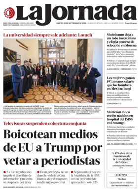 Cover of La Jornada