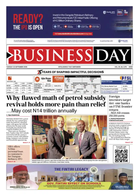 Cover of Business Day (Nigeria)