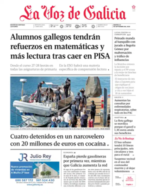 Cover of La Voz de Galicia (Santiago)