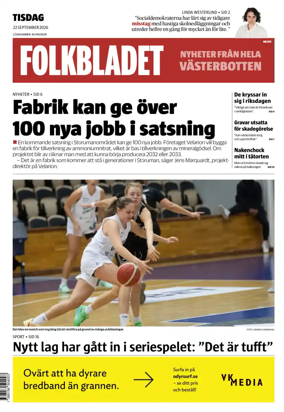 Cover of Folkbladet Vasterbotten