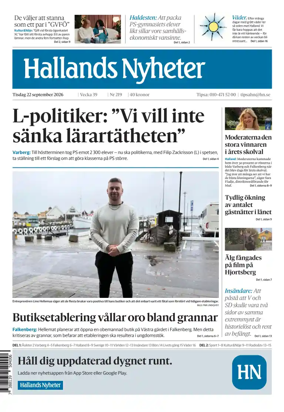 Cover of Hallands Nyheter