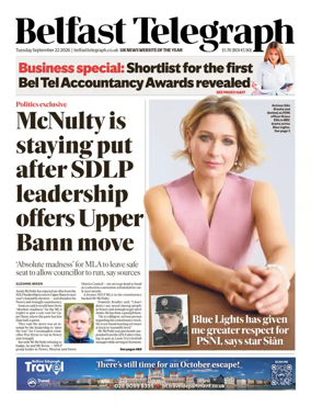 Cover of Belfast Telegraph