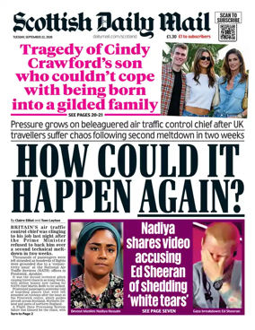 Cover of Scottish Daily Mail