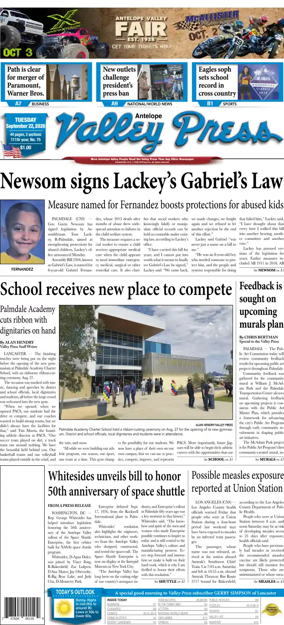 Cover of Antelope Valley Press