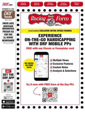 Cover of Daily Racing Form National Digital Edition