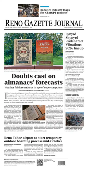 Cover of Reno Gazette Journal
