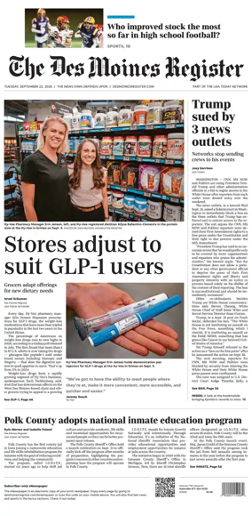 Cover of The Des Moines Register