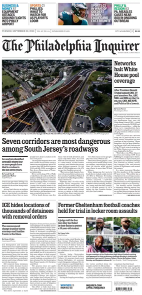 Cover of The Philadelphia Inquirer (South Jersey edition)