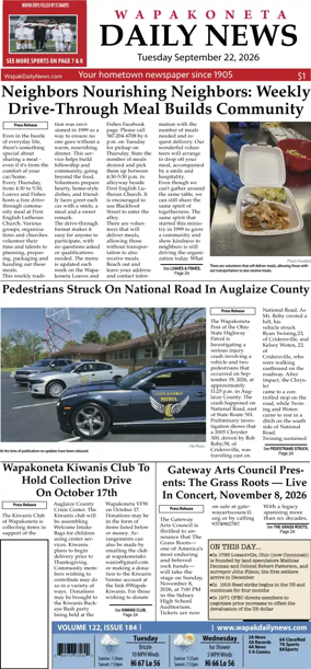 Cover of Wapakoneta Daily News