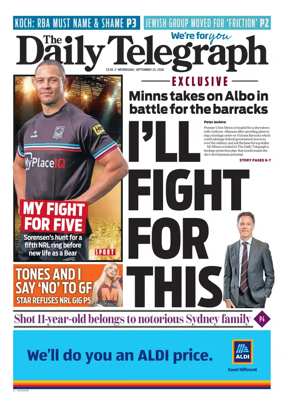 Cover of The Daily Telegraph (Sydney)