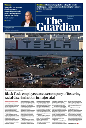 Cover of The Guardian Australia
