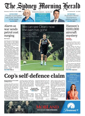 Cover of The Sydney Morning Herald