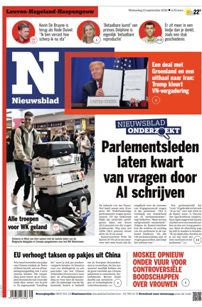 Cover of Het Nieuwsblad