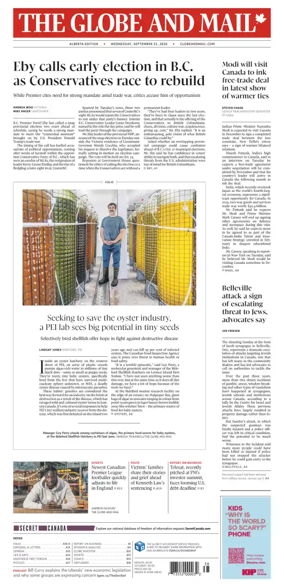 Cover of The Globe and Mail (Alberta Edition)