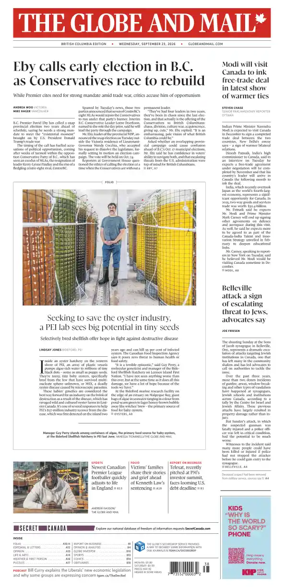 Cover of The Globe and Mail (BC Edition)