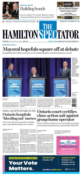 Cover of The Hamilton Spectator