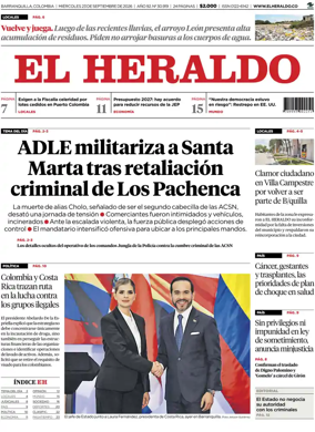 Cover of El Heraldo (Colombia)