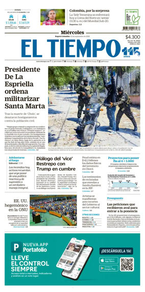 Cover of El Tiempo (Bogota)