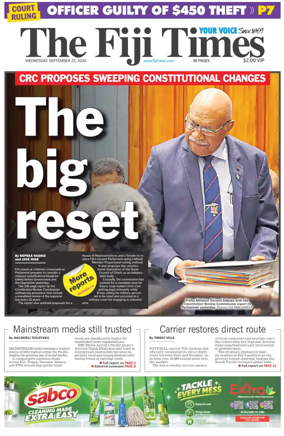 Cover of The Fiji Times