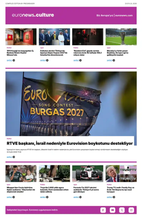 Cover of Euronews Culture and Sport (Turkish) Compiled Edition