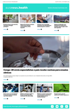 Cover of Euronews Health (Portuguese)