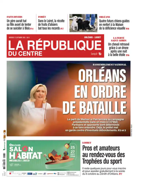 Cover of La Republique du Centre (Orleans - Loiret))