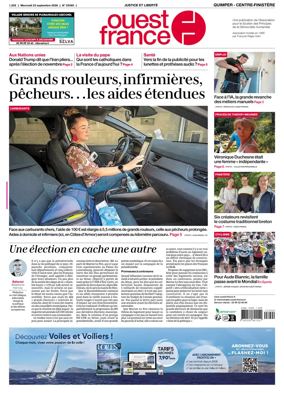 Cover of Ouest-France (Quimper Centre-Finistere)