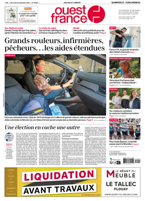 Cover of Ouest-France (Quimperle Concarneau)