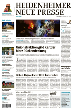 Cover of Heidenheimer Neue Presse