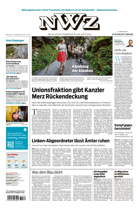 Cover of NWZ – Neue Wurttembergische Zeitung