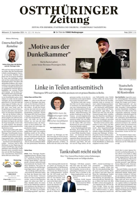Cover of Ostthuringer Zeitung (Saale-Holzland-Kreis)